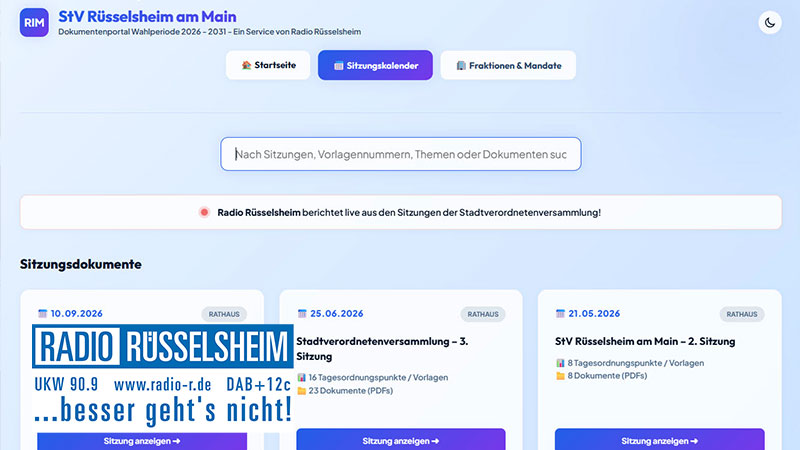 Demokratie mit „Röntgenblick“: Wie das neue Online-Portal von Radio Rüsselsheim zur Arbeit der Stadtverordnetenversammlung funktioniert